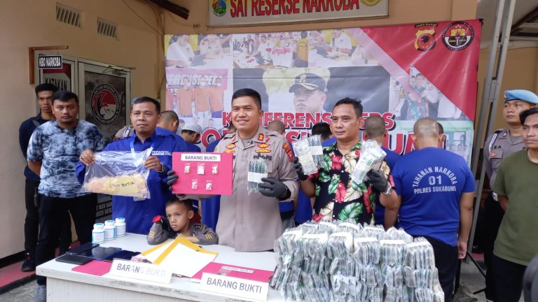 Sepuluh Tersangka Pengedar Sabu-sabu dan OTK Diciduk Polres Sukabumi